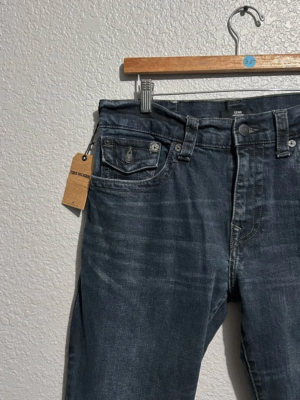 True Religion Men’s Indigo Slim Straight Jeans
